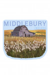 Middlebury, Indiana - Painterly - Wheat Field & Barn - Contour