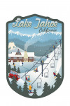 Lake Tahoe, California - Retro Ski Resort - Contour
