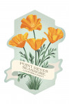 Point Reyes Seashore, California - Vintage Flora - State Series - California Poppy - Contour