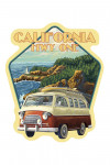 California Highway One - Painterly - Camper Van - Contour