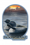Moose Lake, Minnesota - Loons - Contour