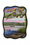 Moose Lake, Minnesota - Summer Lake Sunset Scene - Contour
