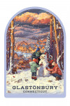 Glastonbury, Connecticut - Merry & Bright - Vintage Snowman - Contour