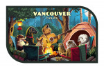 Vancouver, Canada - Painterly - Pack Life - Dogs Around Campfire - Contour