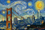 San Francisco, California - Starry Night City Series