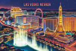Las Vegas, Nevada - Lithograph - Vegas Strip at Night