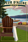 Coeur d'Alene, Idaho - Painterly - Piseco Lake Adirondack Chair
