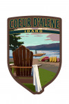 Coeur d'Alene, Idaho - Painterly - Piseco Lake Adirondack Chair - Contour