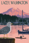 Lacey, Washington - Marina & Rainier at Sunset