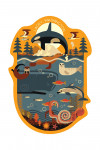 Lacey, Washington - Geometric - Marine Animals  - Contour