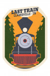 Clarksville, Tennessee - Woodblock - Last Train - Contour