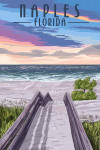 Naples, Florida -  Beach Boardwalk Scene