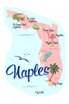 Naples, Florida - Icons - Pink & Blue - Contour