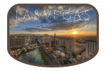 Las Vegas, Nevada - Photography - Aerial View at Sunset - Contour