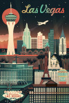 Las Vegas, Nevada - Retro Skyline Chromatic Series
