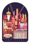 Las Vegas, Nevada - Neon Skyline - Contour