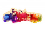 Las Vegas, Nevada - Skyline Abstract - Contour