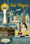 Las Vegas, Nevada - Retro Skyline Classic