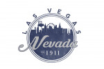 Las Vegas, Nevada - Skyline Seal (Blue) - Contour