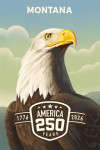 Montana - Lithograph Wildlife Series - Bald Eagle - USA 250th Anniversary