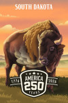 South Dakota - Lithograph Wildlife Series - Bison - USA 250th Anniversary