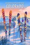 Glenwood Springs, Colorado - Ski / Snow / Winter Series - Prepare for Takeoff - Skis In Snowbank