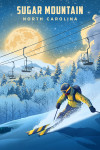 Sugar Mountain, North Carolina - Lithograph - Night Ski