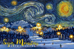 Sugar Mountain, North Carolina - Starry Night - Ski Resort with Mountain