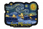 Sugar Mountain, North Carolina - Starry Night - Ski Resort with Mountain - Contour
