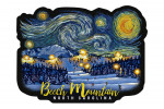 Beech Mountain, North Carolina - Starry Night - Ski Resort with Mountain - Contour