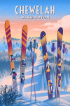 Chewelah, Washington - Ski / Snow / Winter Series - Prepare for Takeoff - Skis in Snowbank