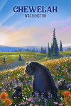 Chewelah, Washington - Lithograph - Bear Family in Field