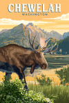 Chewelah, Washington - Painterly - Moose