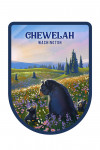 Chewelah, Washington - Lithograph - Bear Family in Field - Contour