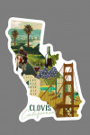 Clovis, California - Golden State Outline - Contour