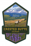 Crested Butte, Colorado - Painterly - Elk & Flowers - Contour