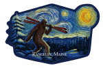 Rangeley, Maine - Starry Night - Winter Bigfoot with Skis - Contour