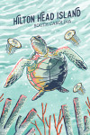 Hilton Head Island, South Carolina - Graphic Pastel - Sea Turtle