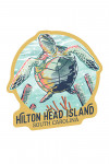 Hilton Head Island, South Carolina - Graphic Pastel - Sea Turtle - Contour