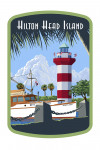 Hilton Head Island, South Carolina - Painterly - Harbour Town Lighthouse - Contour