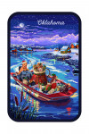 Oklahoma - Happy Howlidays - Painterly - Santa Dog & Helpers - Contour