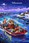 Wisconsin - Happy Howlidays - Painterly - Santa Dog & Helpers