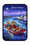 Rhode Island - Happy Howlidays - Painterly - Santa Dog & Helpers - Contour