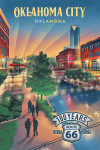 Oklahoma City, Oklahoma - Lithograph - River Walk - Route 66 - 100 Years