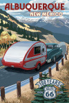 Albuquerque, New Mexico - Painterly - Fall Retro Camper - Route 66 - 100 Years