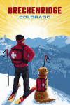 Breckenridge, Colorado - Painterly - Ski Patrol with Avalanche Dog