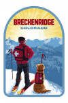 Breckenridge, Colorado - Painterly - Ski Patrol with Avalanche Dog - Contour