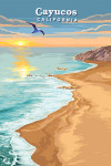 Cayucos, California - Painterly - Beach View
