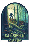 San Simeon, California - Wanderer - Bigfoot in Forest - Contour