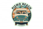 Pismo Beach, California - Letterpress - Camper Van - Contour